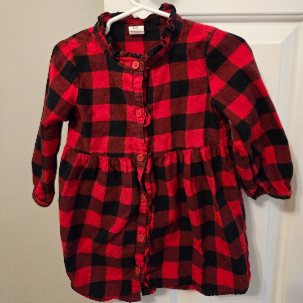 Girls Size 2T Red and Black plaid dress from Gap Kids